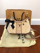 Coach Signature Logo Shoulder Bag Beige/Tan C...