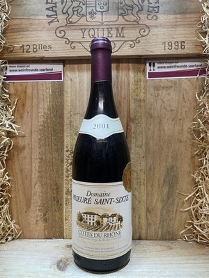 1 Fl. Domaine Prieure Saint-Sixte Cotes du Rhone 2001 mit 12,5%vol. und 0,75ltr.