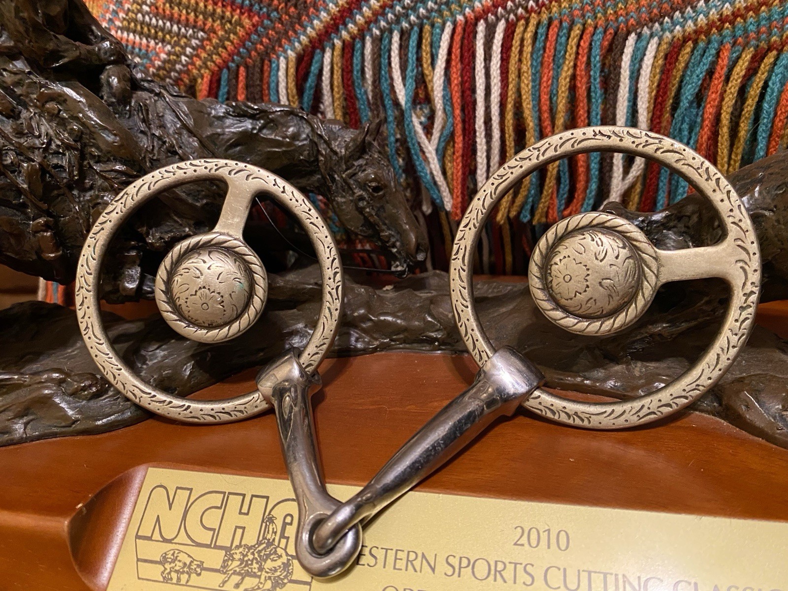 Mecate Western Snaffle Bridle Silver Tooled Big Bend Saddlery Texas Cowboy Tack