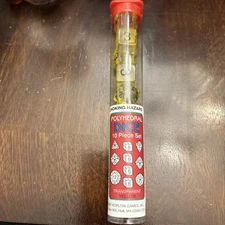 Koplow D10 Transparent Yellow Polyhedral Dice Tube Of 10