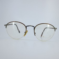Vintage SF-85 Amber Tortoise Oval Semi Rimless Eyeglasses Frames 49-19-135
