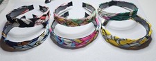 1 Dozen Women's Plastic W Fabric Headbands W Teeth 1 Inch Braided 17