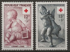 N° 1048/49*  PAIRE CROIX-ROUGE 1955