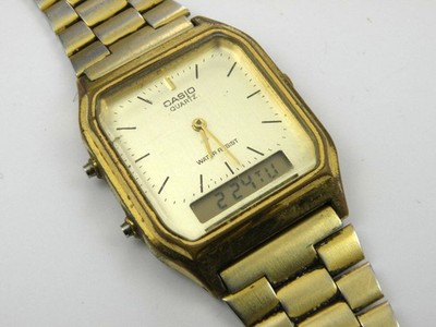 Herren Casio AQ-230 Vintage Ana/Digi Dress Watch