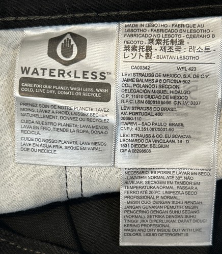 Levis 505 Jeans New Men's Regular Fit Straight Leg Color Black size 54x29 - Picture 4 of 5