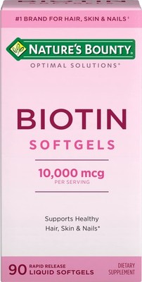 Nature's Bounty Biotin 10000mcg Supplement, 90 Count (Pack of 1), N/a