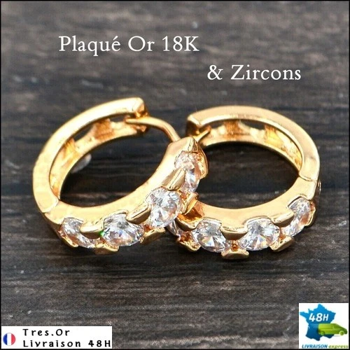 Boucles D'oreilles Créoles Longues – Plaqué Or 18K – Acier Inoxydable Doré – Tres.Or