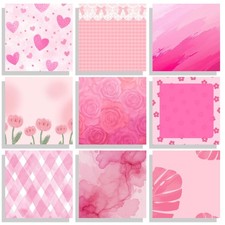 9 Pads Pink Sticky Notes Set, Cute Self-Stick Notepads, 3x3 Inches,