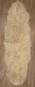Pottery Barn Torino Ivory Sheepskin Runner Rug Contemporary 2' X 6'