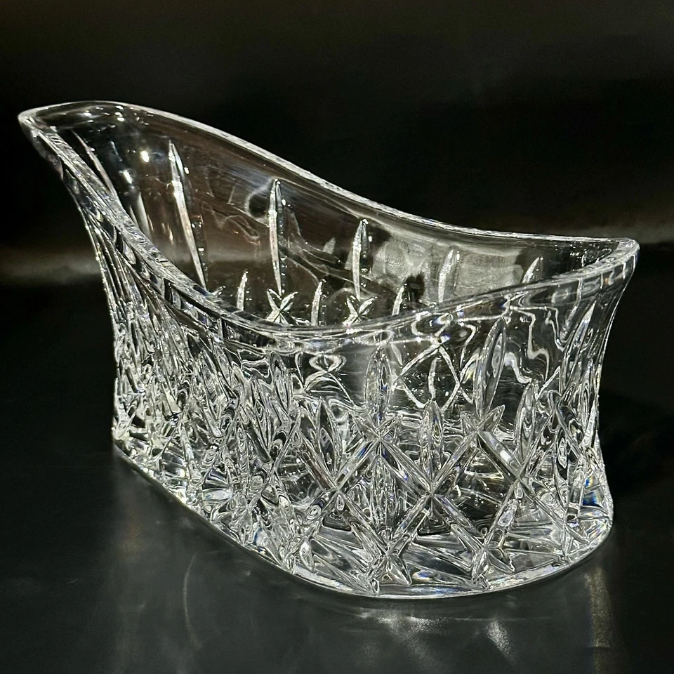 "Carrito de botellas de cristal Gorham Cut hecho en República Checa 11,5"" x 6"" x 4""" Foto 2 de 4