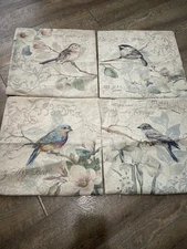 Watercolor Blue Bird Nature Garden Linen Throw Pillow Cover Home Decor