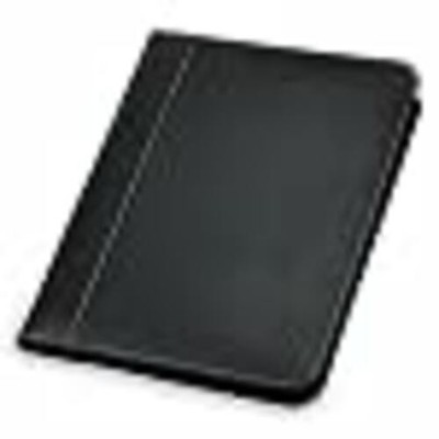 Leather Zip Padfolio Black