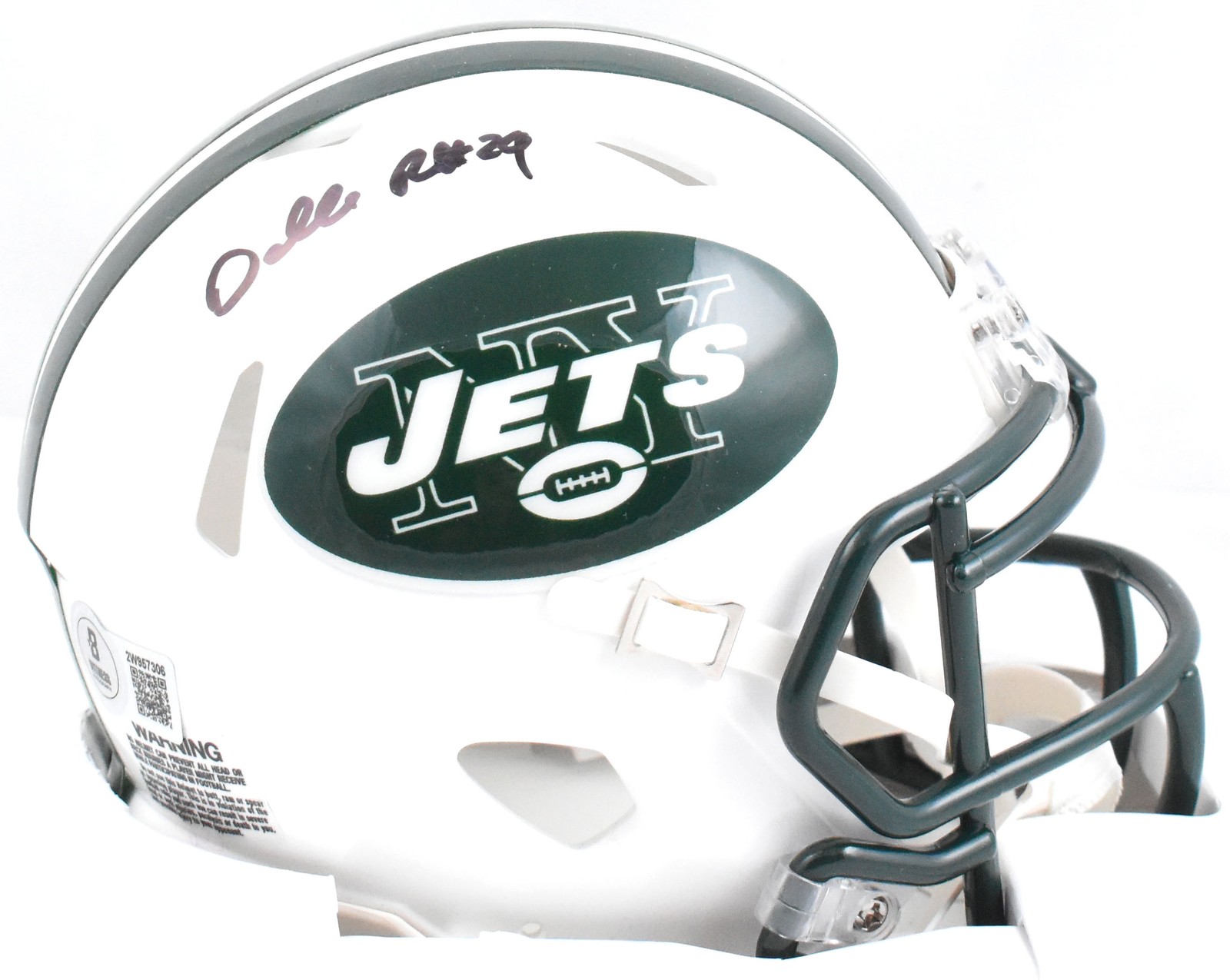 Darrelle Revis Autographed Signed New York Jets 98-18 Speed Mini Helmet- Beckett W Holo 