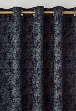 Dunelm Mottled Chenille Eyelet Lined Curtains 117cm (46") x 137cm (54") Navy 