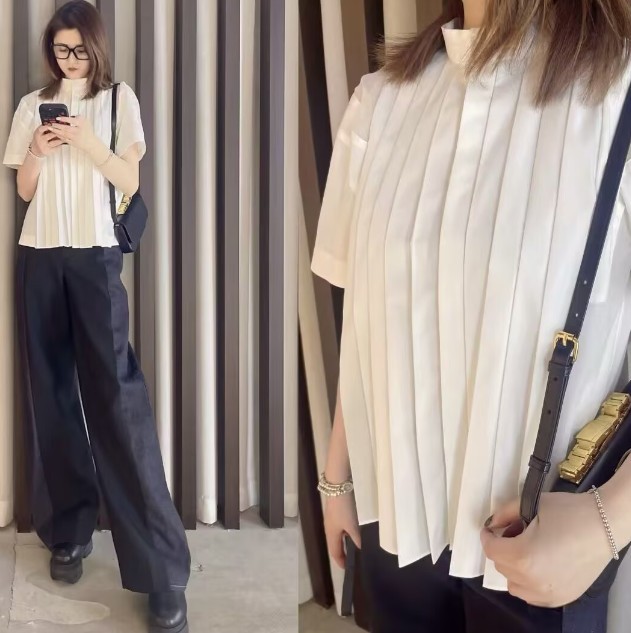 SACAI X NIKE T shirt donna 2025SS nuova Sacai Luck ripiegata manica corta casual aperta