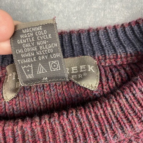 Vtg Timber Creek Wrangler Sweater Mens L Red Crewneck Cotton Honeycomb Textured - Picture 10 of 15