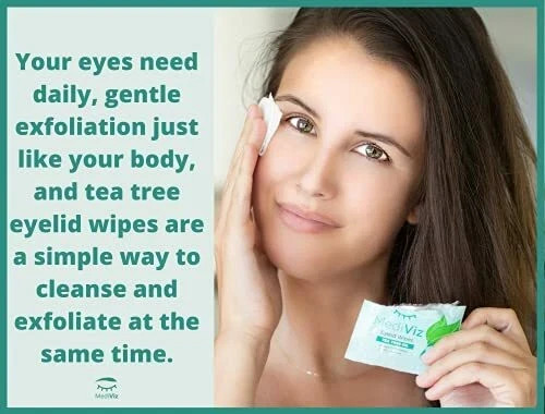 Mediviz Tea Tree Eyelid Wipes Exfoliating,Hypoallergenic Eyelid Scrubs (30-Pack)
