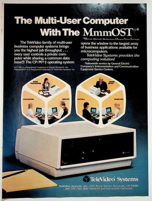 TeleVideo Systems Multi-User Computer Vintage Print Advertisement 1980s