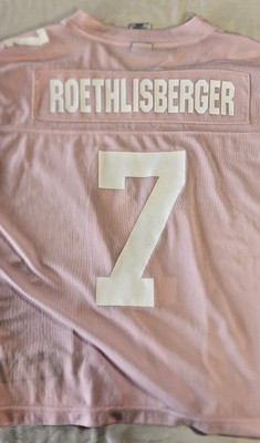 Reebok Pittsburgh Steelers Ben Roethlisberger #7 NFL Jersey Girls Medium Pink