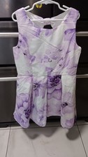 The Children's Place Girls Fit Flare Floral Dress White Purple Size 10