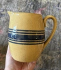 Vintage Hull blue banded yellow ware small pitcher