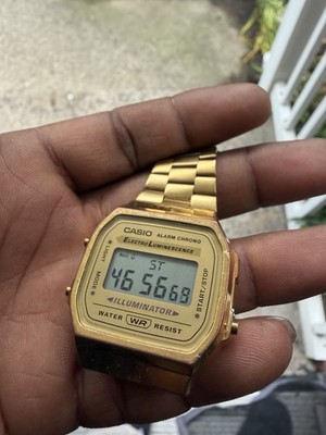 Casio Digital Watch Vintage Series A168WG-9W for Men, Women Gold (Broken Band)