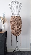 Animal print ruched sides midi / mini dress size 6
