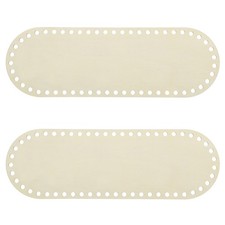 2Pcs Wooden Basket Bottom, 3.94x11.81" Oval Blank Wood Base Crochet Basket