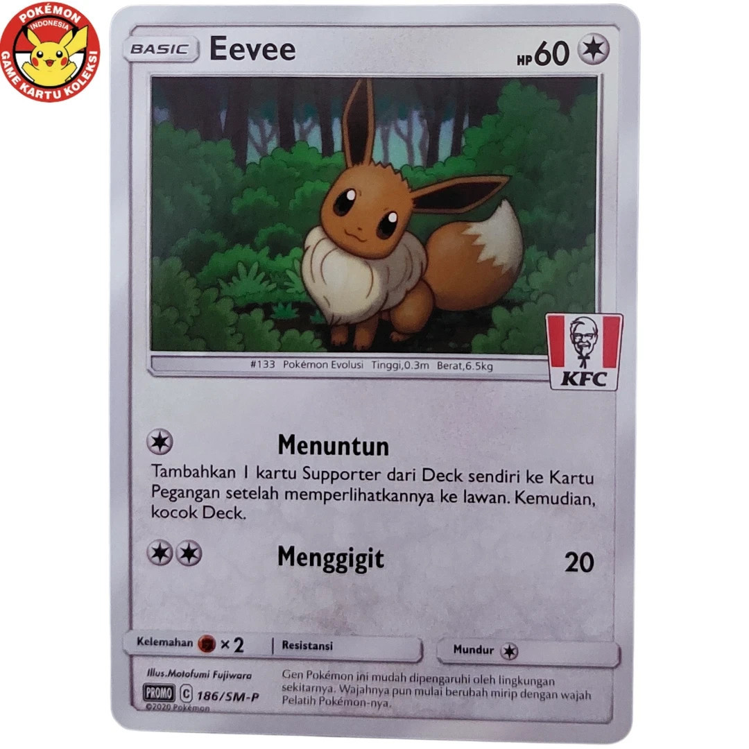 Eevee Promo 186/SM-P KFC Stamp Pokemon Indonesia