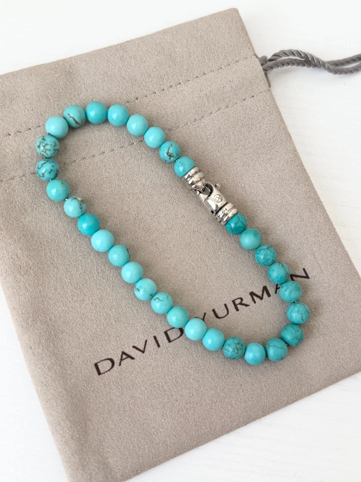 David Yurman Men's Turquoise Sterling Silver Spiritual Beads Bracelet - Image 3 of 4