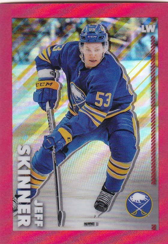 2022-23 TOPPS CHROME NHL STICKER  SSP RED REFRACTOR #61 JEFF SKINNER  #/5