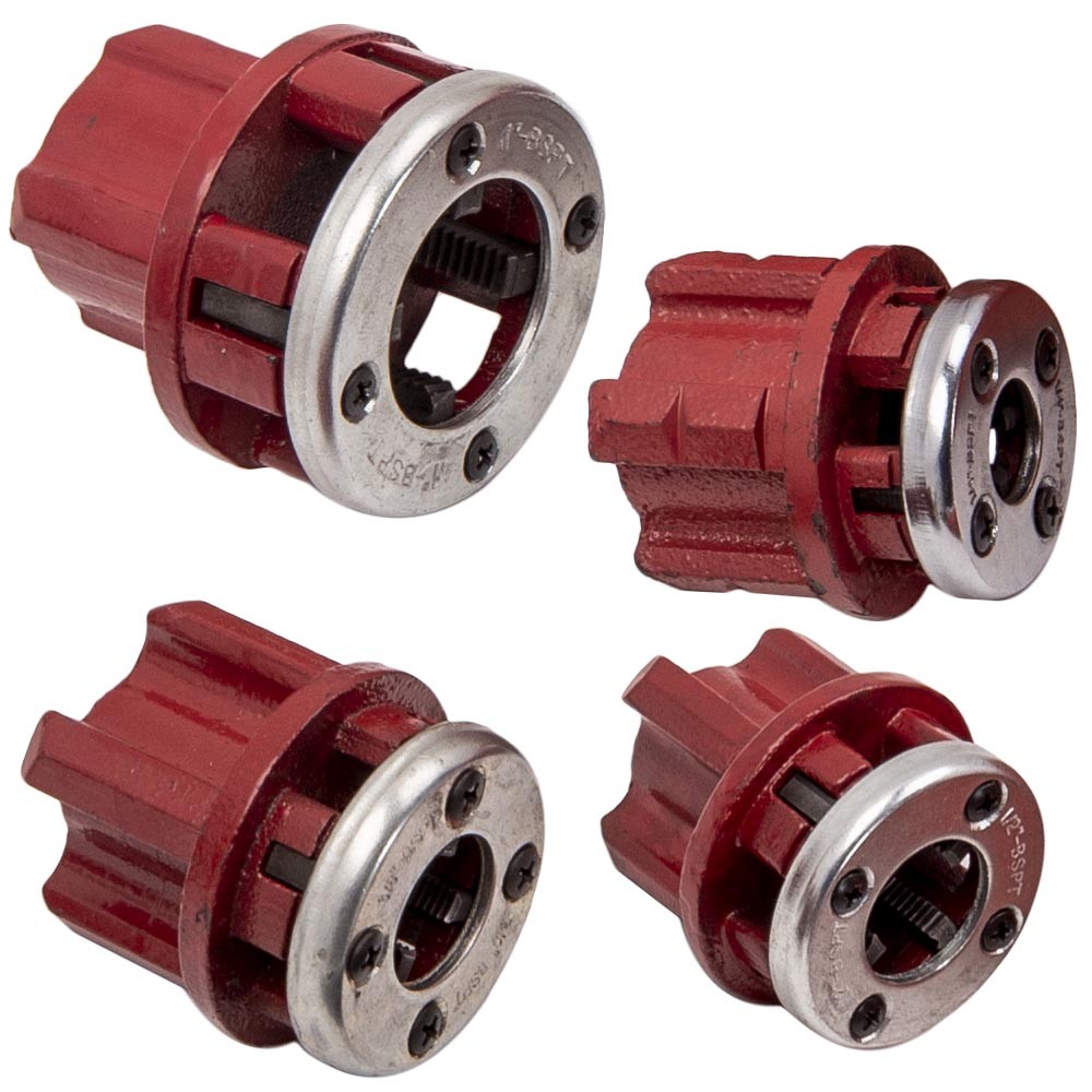 Ratchet Pipe Threader Kit Die Bar Head Handle Tool Kit 3/4'' 1/4'' 3/8'',  1/2''