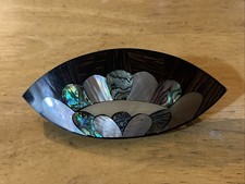 Vintage Hair Barrette w/ Shell  Abalone Inlay
