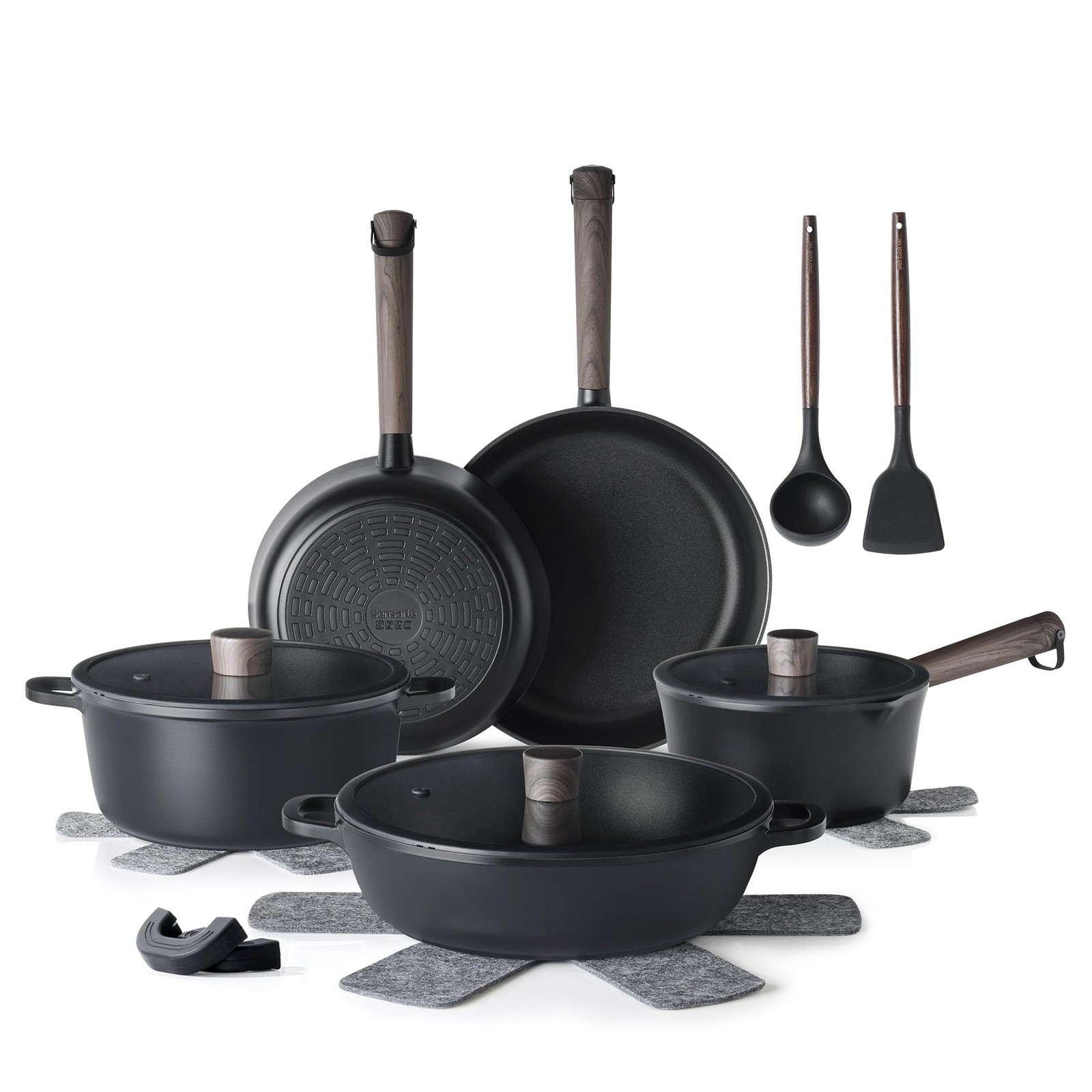 Nonstick Cookware Set Pots and Pans Set Kitchen Non-stick Cooking Set, Dishwa...