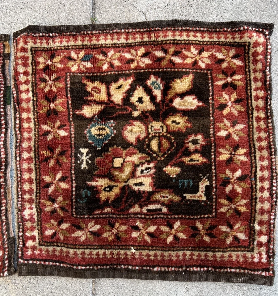 Alfombra facial bolsa de sillín armenia del siglo XIX Foto 4 de 4