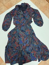 Lauren Ralph Lauren Womans Floral Long Dress With Ruffles Size 2 Free Ship