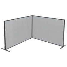 60-1/4"W x 42"H Freestanding 2-Panel Corner Room Divider Gray