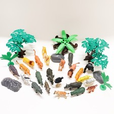 Vintage PVC Plastic Animal Figures Safari Unbranded Mixed Lot 32 Jungle