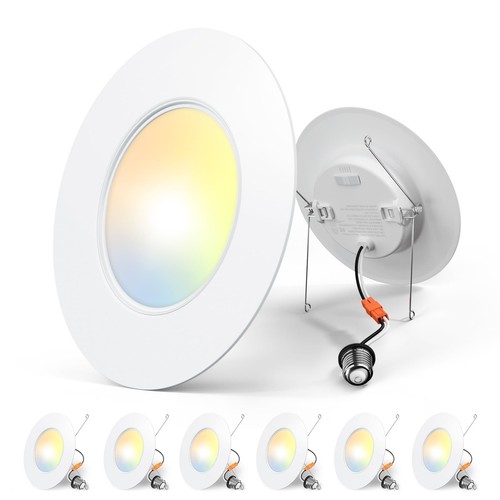 6 Pack 5/6 inch 5CCT LED Recessed Lighting, Dimmable, 11W=100W, 1100LM, 2700K...