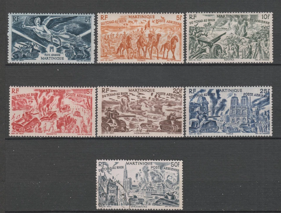 Timbres de MARTINIQUE neufs aériens N° Y. & T. 6 à 12 avec charnière - Photo 1/1
