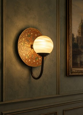 Modern Glass Globe Wall Lamp Decorative Sconce LED Bedroom Living Room Lighting