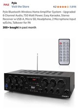Pyle PTA62BT.5 6 Channel Audio Bluetooth Home Amplifier Receiver System