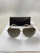Vintage Gucci Aviator 4230/s White/Gold Rhinestone Sunglasses PRELOVED 