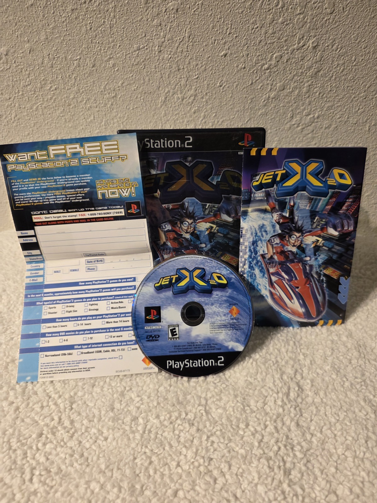 Jet X2O (Sony PlayStation PS2) Probado Funciona en Caja con Manual y Tarjeta de Reg Subterránea