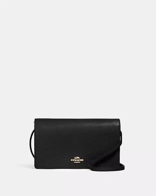 【Coach(コーチ)】ショルダー バッグFOLDOVER CLUTCH CROSSBODY Coach Anna Foldover Crossbody Clutch - Black for sale online