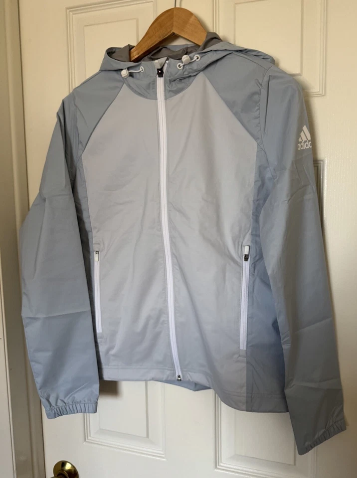 Chaqueta provisional de golf mediana Adidas para mujer cremallera completa azul maravilla IK3621 NUEVA Foto 3 de 4