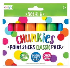 Ooly Chunkie Paint Stick/6 Kids Crayons —Classic Age3+ 03657
