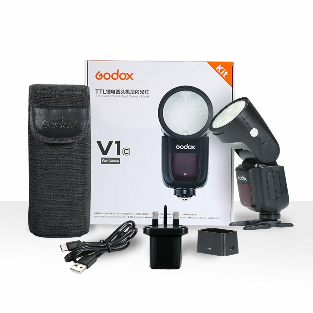 US Godox V1C Round Head Flash+Xpro-C for Canon+65cm Umbrella US Godox V1C Round Head Flash+Xpro-C for Canon+65cm Umbrella