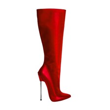 BOTAS GIOHEL CUSTOM ITALY TACÓN ALTO EXTREMO HASTA LA RODILLA CUERO ROJAS 35 A 46
