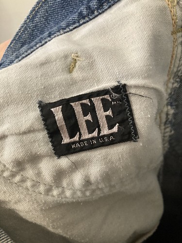 Vintage 60s Lee Riders Jeans Indigo Denim Talon Zipper Union Made Size 33x31 - Picture 7 of 8